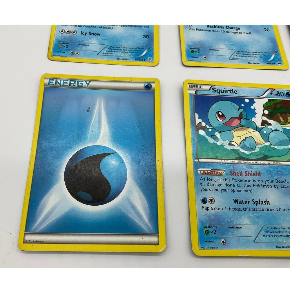Pokemon Water Type Card Lot Squirtle Psyduck Goldeen Cubchoo Vanillish Energy